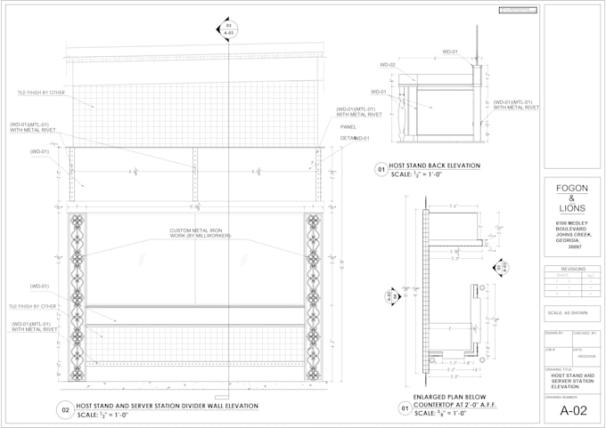 create millwork shop drawings for cabinets and casework