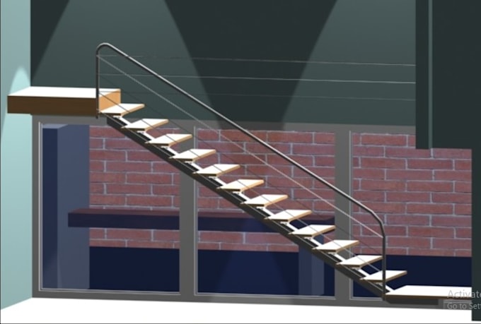 design staircase shop with cad drawing and technical 3d model