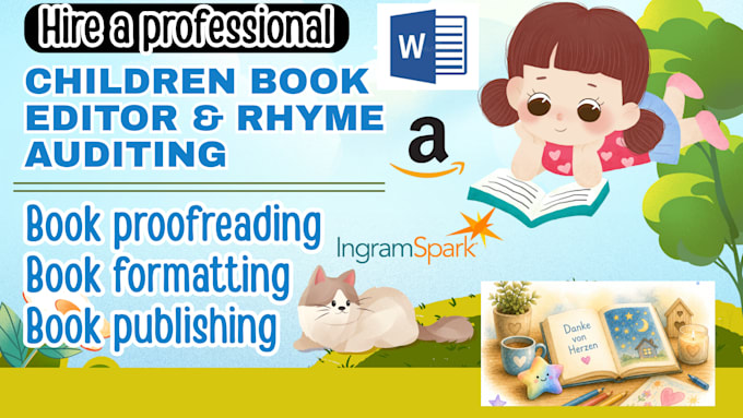 edit your children book, rhyme auditing, proofreading, formatting and publishing