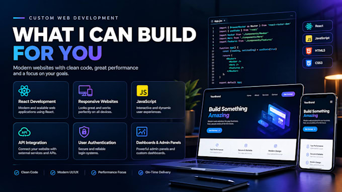 build a modern responsive website using react javascript
