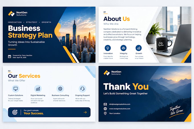 create quick powerpoint presentation or investor pitch desk