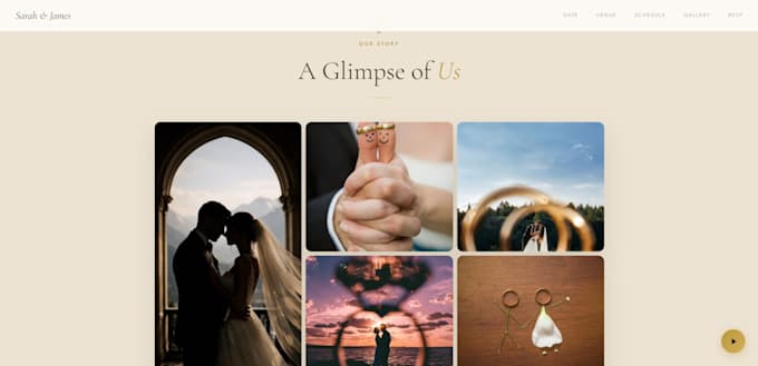 create an elegant digital wedding invitation website