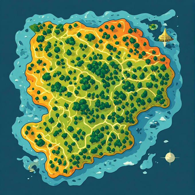 illustrate a creative vector map
