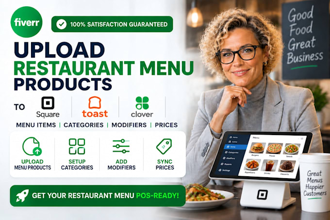 upload restaurant menu products to square toast clover pos