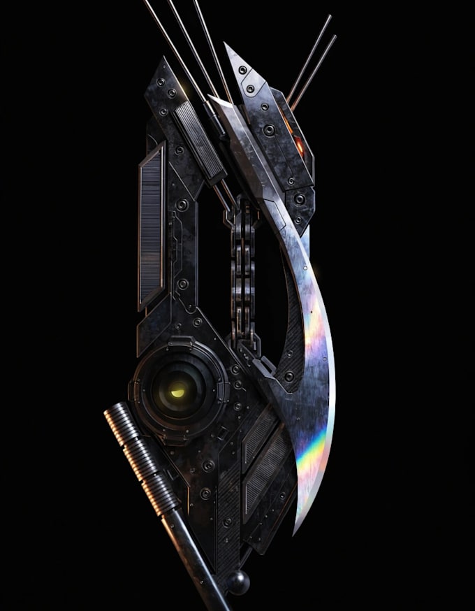 high quality weapon concept art for gaming and more