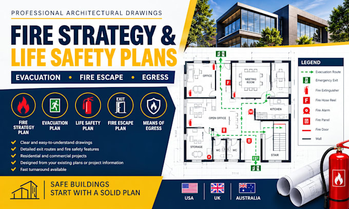 fire safety plan evacuation fire alarm system and life safety plans