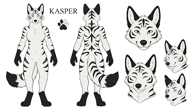 draw furry ref sheet, fursona oc, anthro ref sheet, or nsfw reference sheet