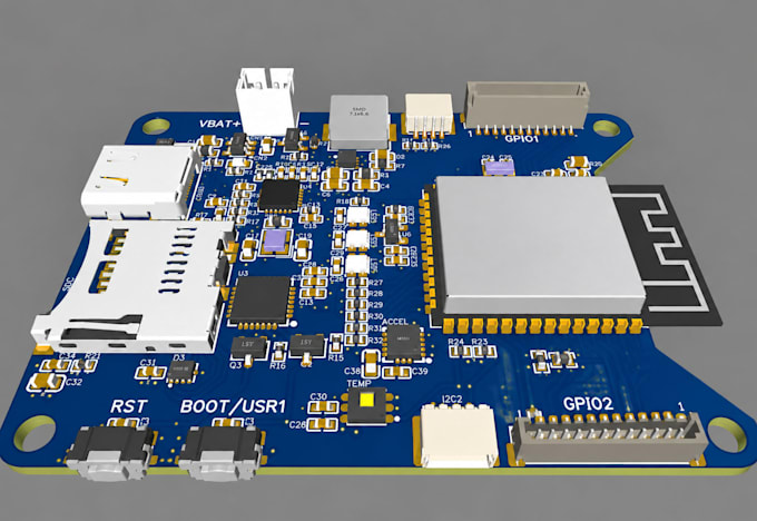 design iot pcb with wifi bluetooth lora gps and sensor interfaces