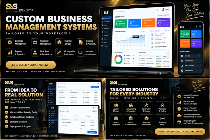 build a custom business management system or admin dashboard