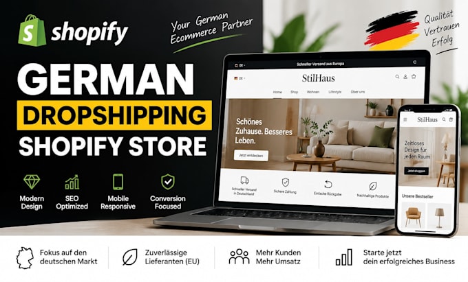 build a german shopify store shopify website design or redesign store