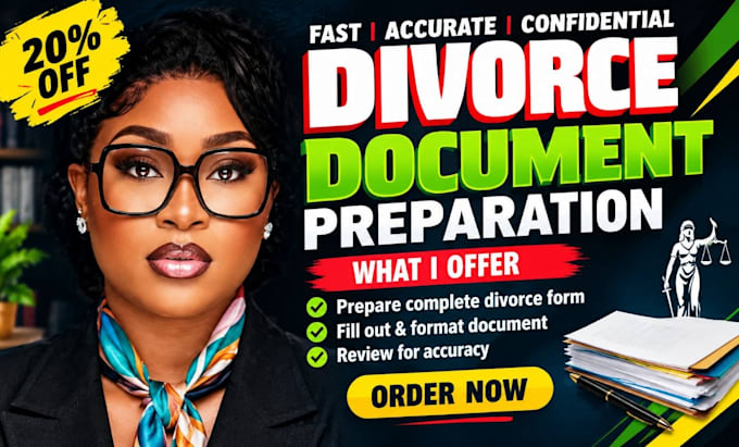 prepare and organize uncontested divorce paperwork, documents and forms