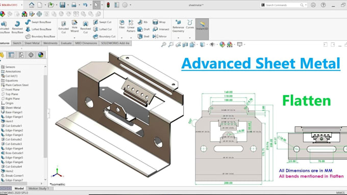deliver expert sheet metal cad design drafting solidworks autocad manufacturing