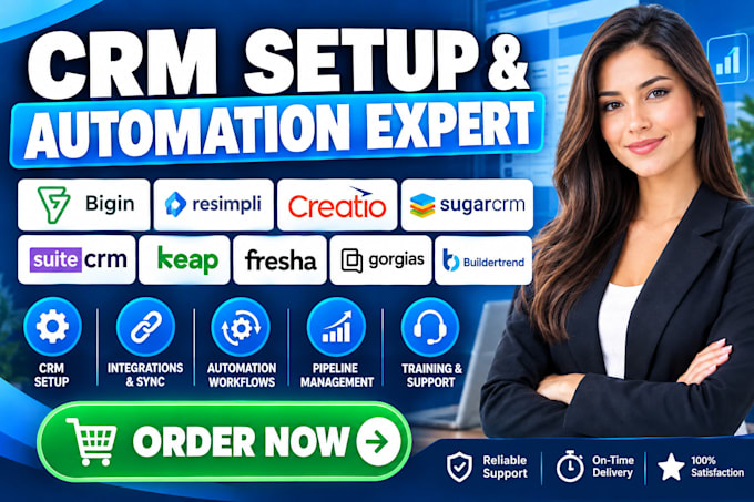 setup bigin resimpli creatio sugarcrm suitecrm keap fresha gorgias buildertrend
