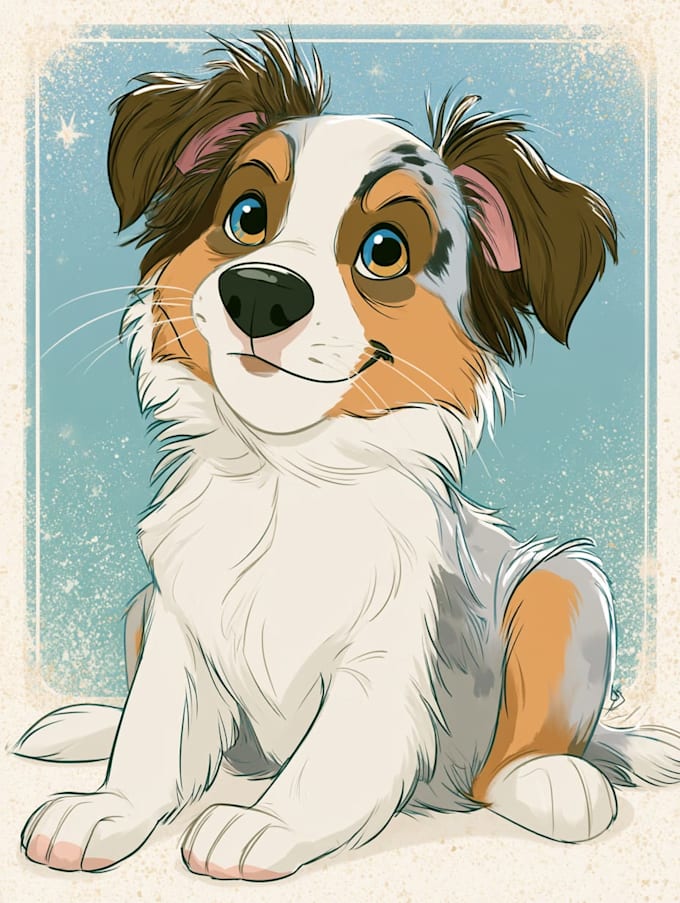 draw disney pets portrait illustration in disney