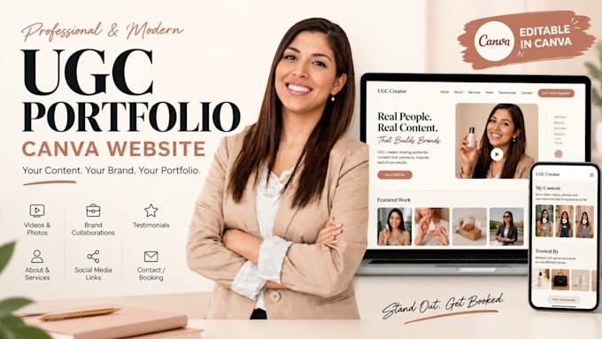 create canva ugc portfolio website for your creator brand