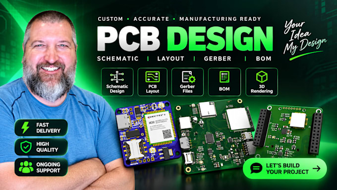 design professional pcb layout, pcb design, schematic and circuit design