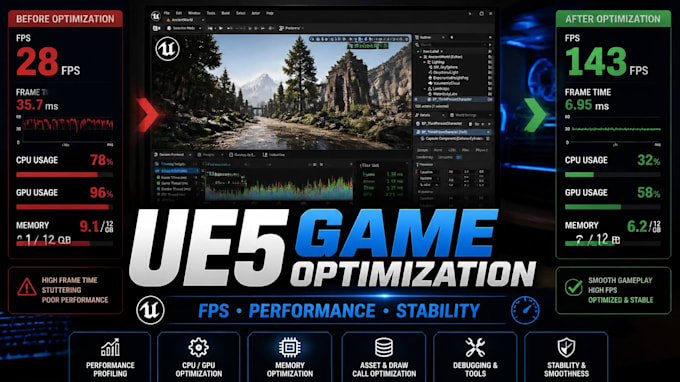 optimize unreal engine 5 games for fps and performance