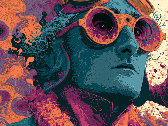 do amazing psychedelic and trippy illustration