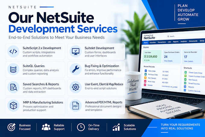 develop fix and customize netsuite suitescript 2x and suiteql