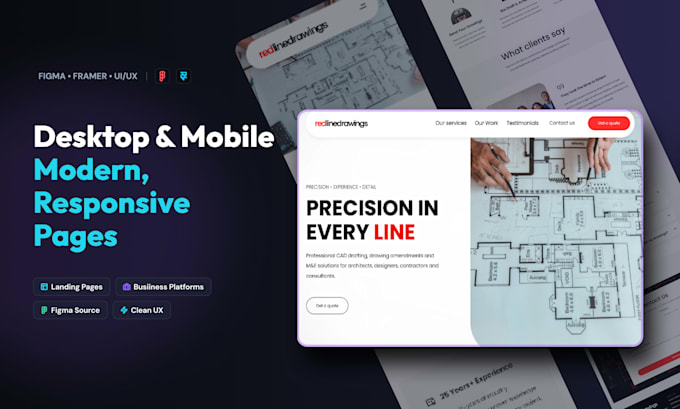 design a modern, responsive website in figma or framer