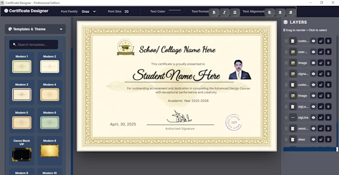 design a professional certificate for you