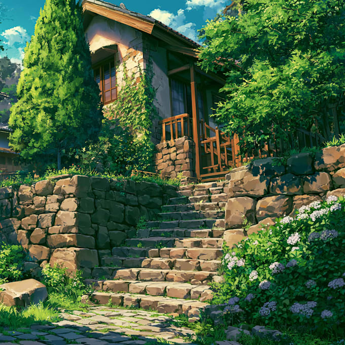 draw original character and anime background