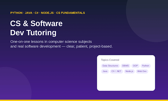 give coaching for computer science and software development