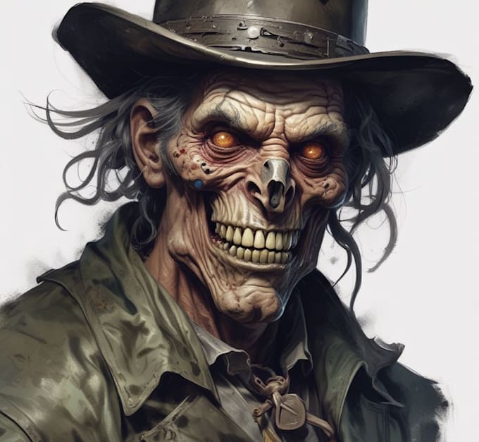 create fantasy horror character concept artwork