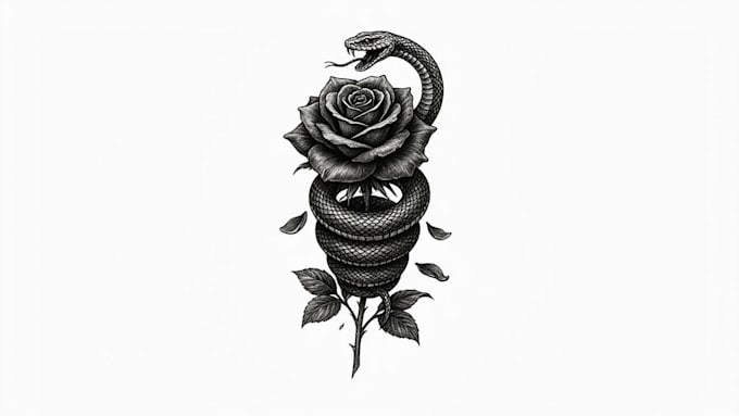 create a realistic custom tattoo design in black and grey