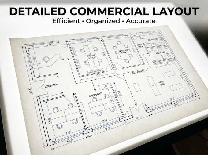 create professional commercial space planning and layouts