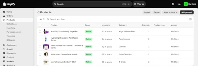 do shopify product listing, e commerce data entry, and product upload