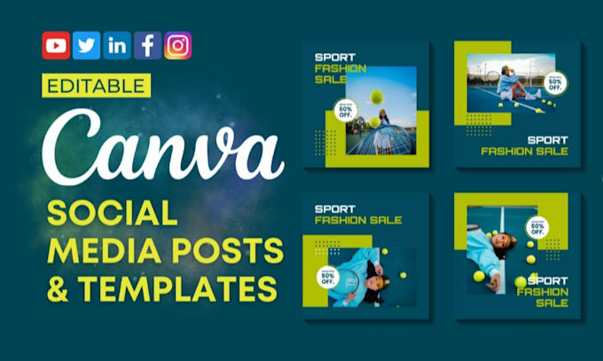 create editable social media posts,ads using canva