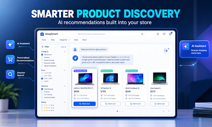 build an ai shopping assistant web app for ecommerce