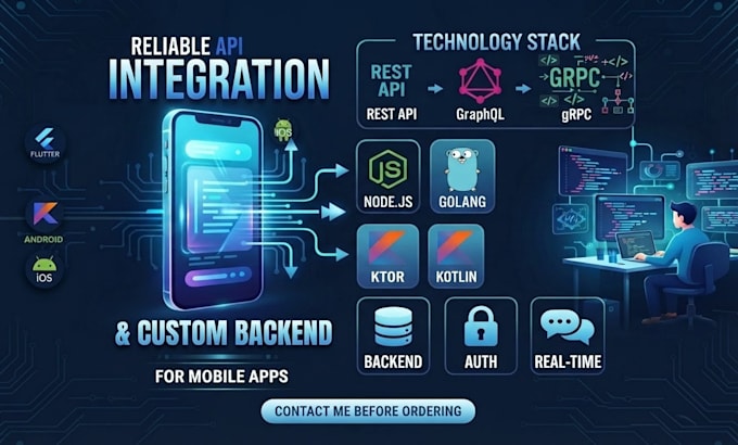develop and integrate custom apis for mobile apps