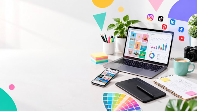 data entry, social media, logo, and web design