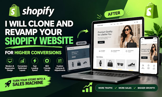 clone and revamp your shopify website for higher conversions