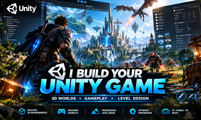 develop your unity game with gameplay, levels and mechanics