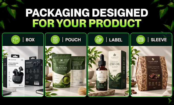 design amazon product packaging and custom box packaging