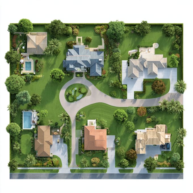 draw and render architectural site plan, rv park, property