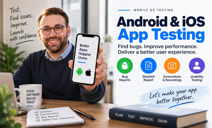 test android and ios apps for bugs with mobile QA testing and detailed reports
