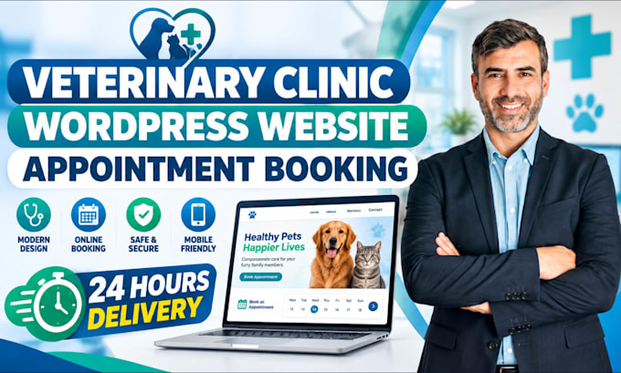 build veterinary clinic wordpress website with appointment booking