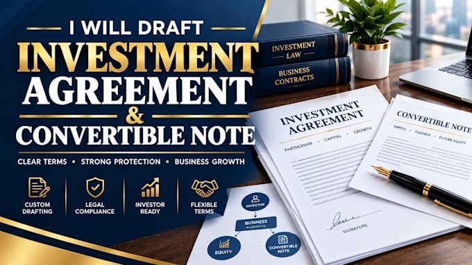 draft an investment agreement and convertible note
