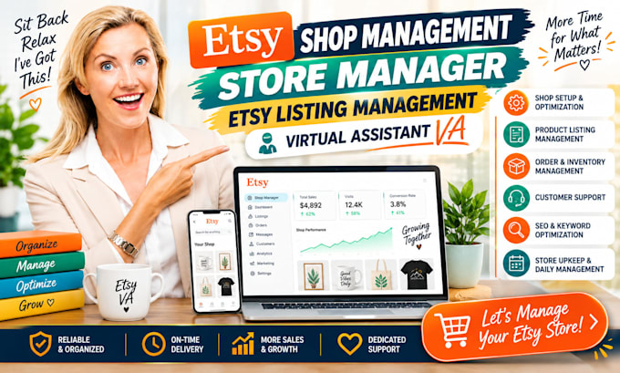 etsy shop management store manager etsy listing management virtual assistant VA
