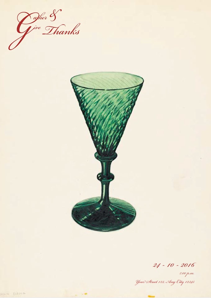 personalize your invitation card wine glass design