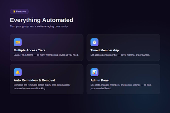 build a telegram membership and access control bot