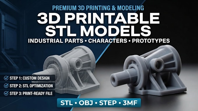 create a custom 3d printable stl model for 3d printing