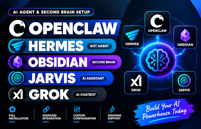 install setup openclaw hermes bot agent obsidian second brain jarvis ai grok bot