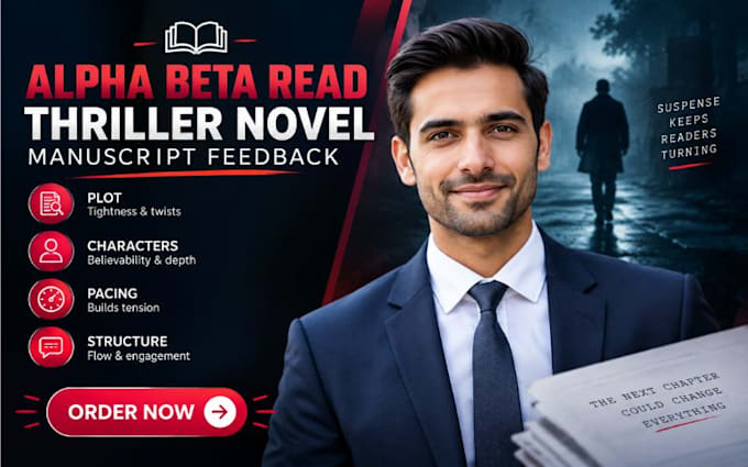 alpha beta read thriller manuscript novel suspense plot pacing feedback