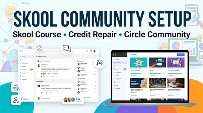 skool community setup skool credit repair skool course circle community setup