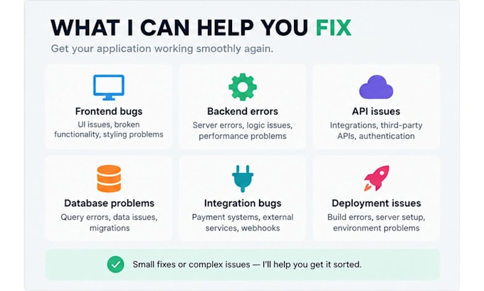 fix bugs and errors in your web application